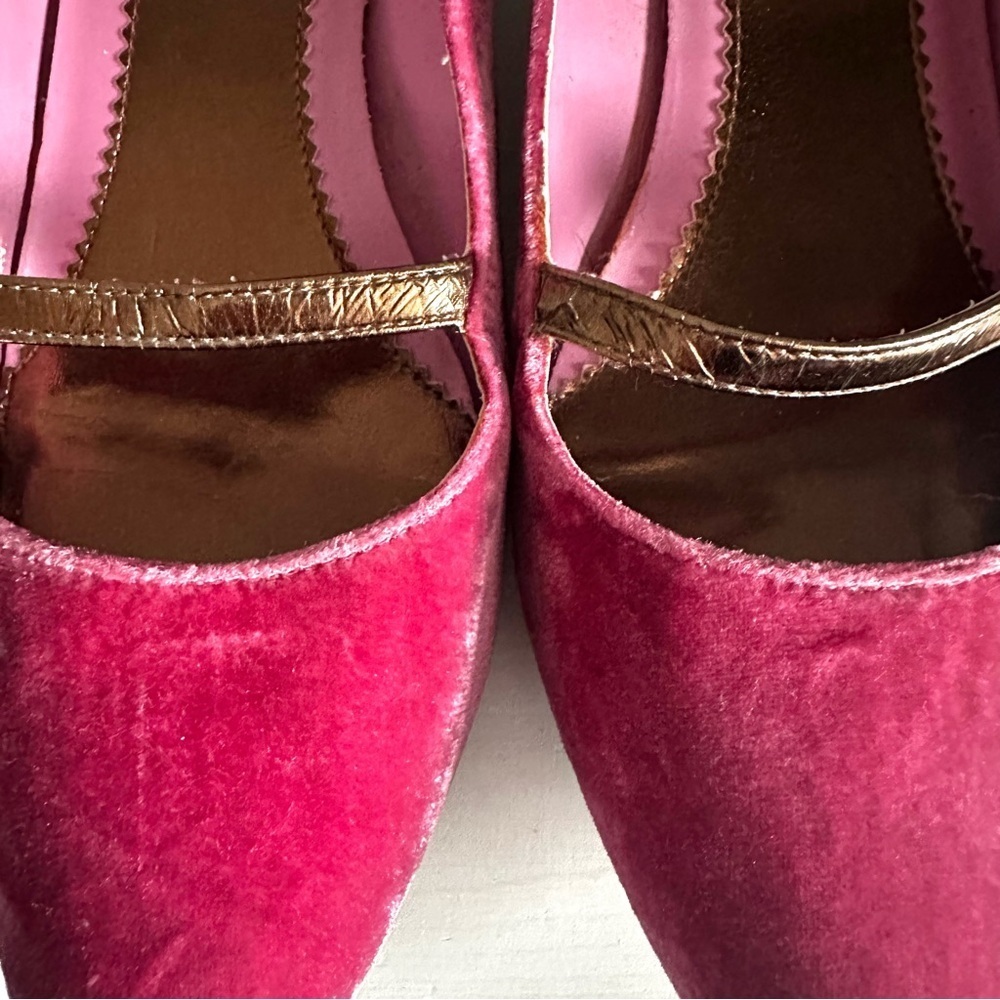 OLD NAVY - Women’s Pink Velvet Mary Jane Ballet Shoes Slippers Size 10 - Picture 13 of 14